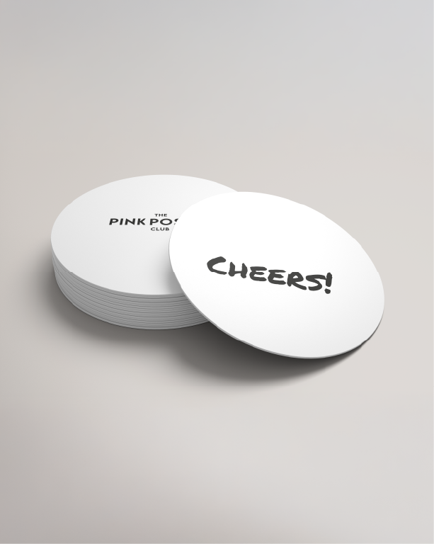 Bierdeckel Cheers schwarz-weiß