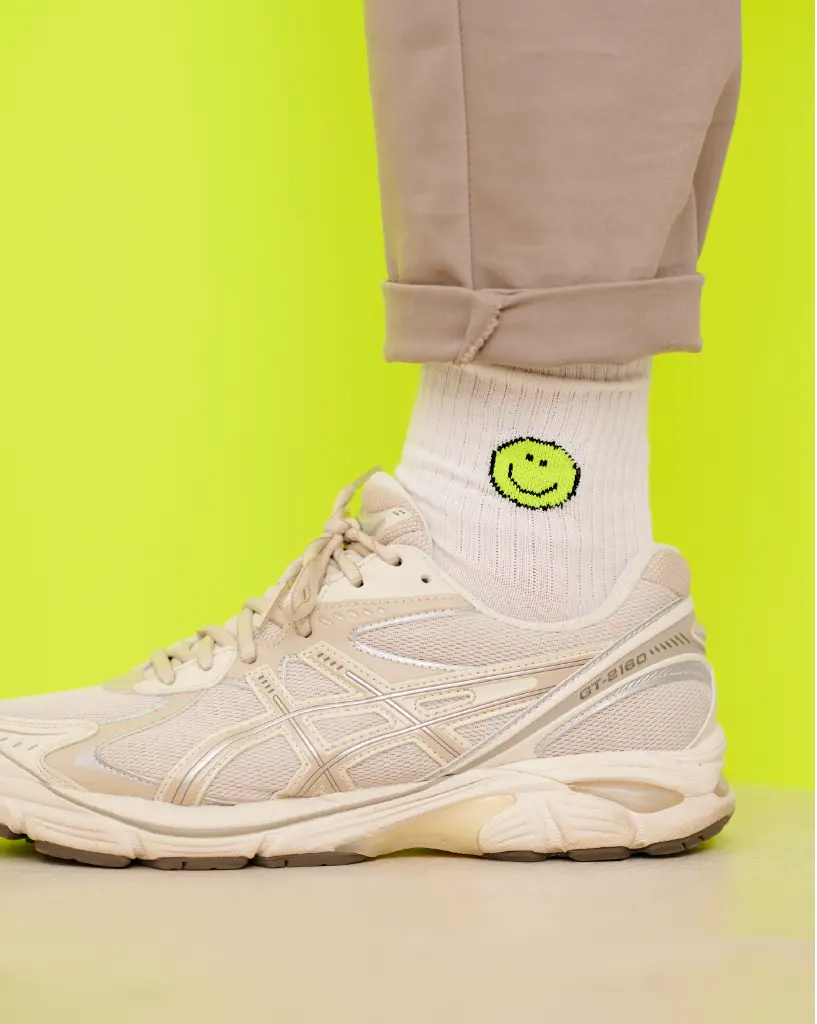 Tennissocken Smiley Neongelb