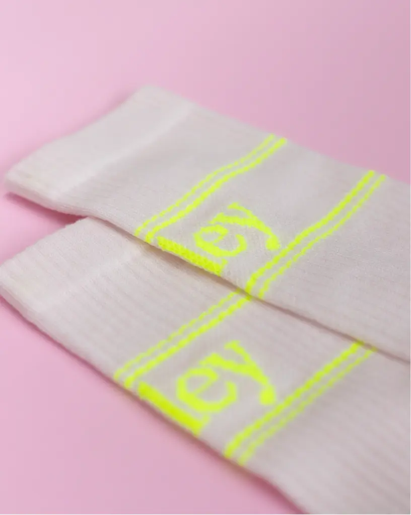 Tennissocken Rosa und Neongelb