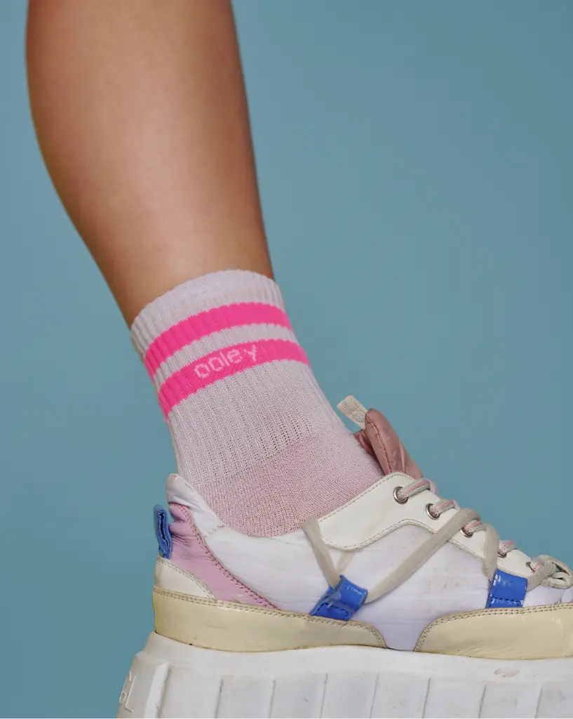 Tennissocken Lavendel Neonpink