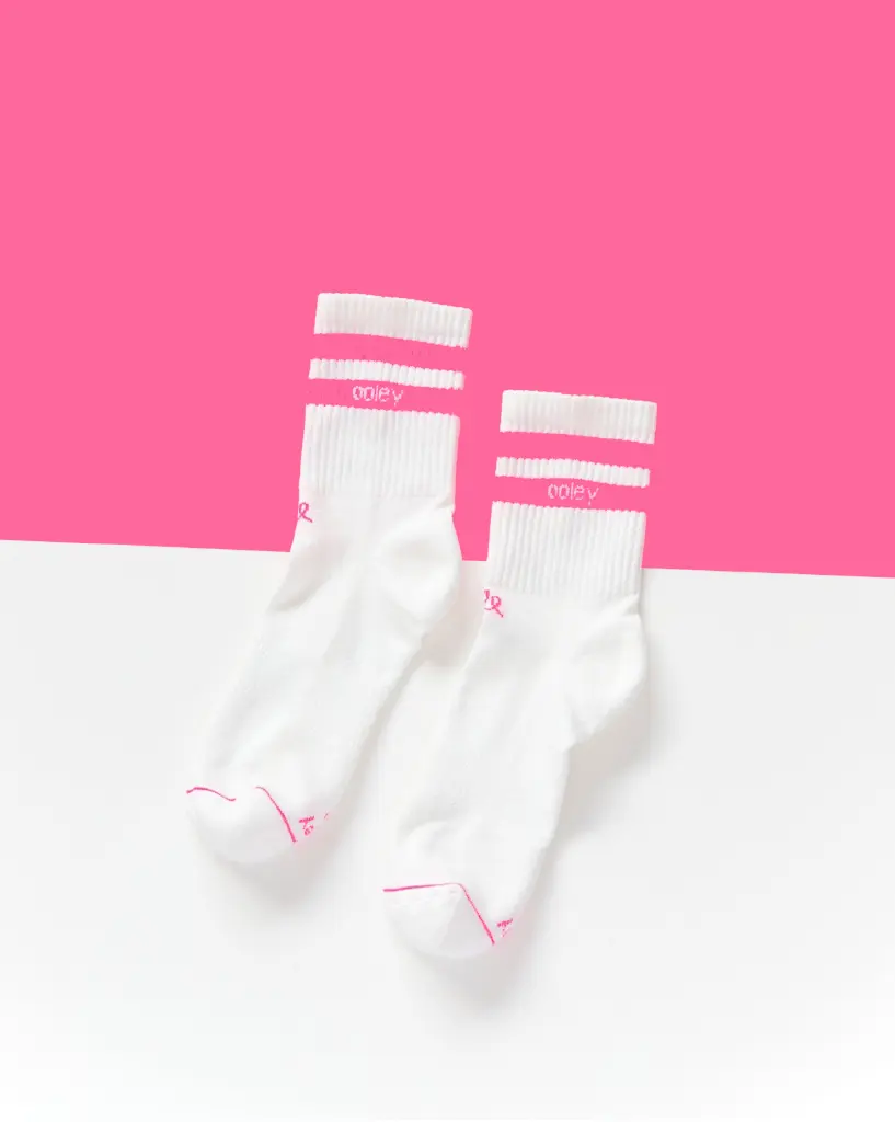 Tennissocken Weiß mit Neonpink