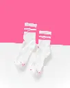 Tennissocken Weiß mit Neonpink