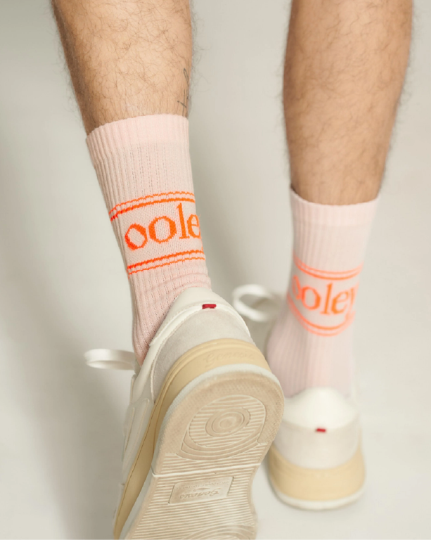 Tennissocken rosé mit neonorange