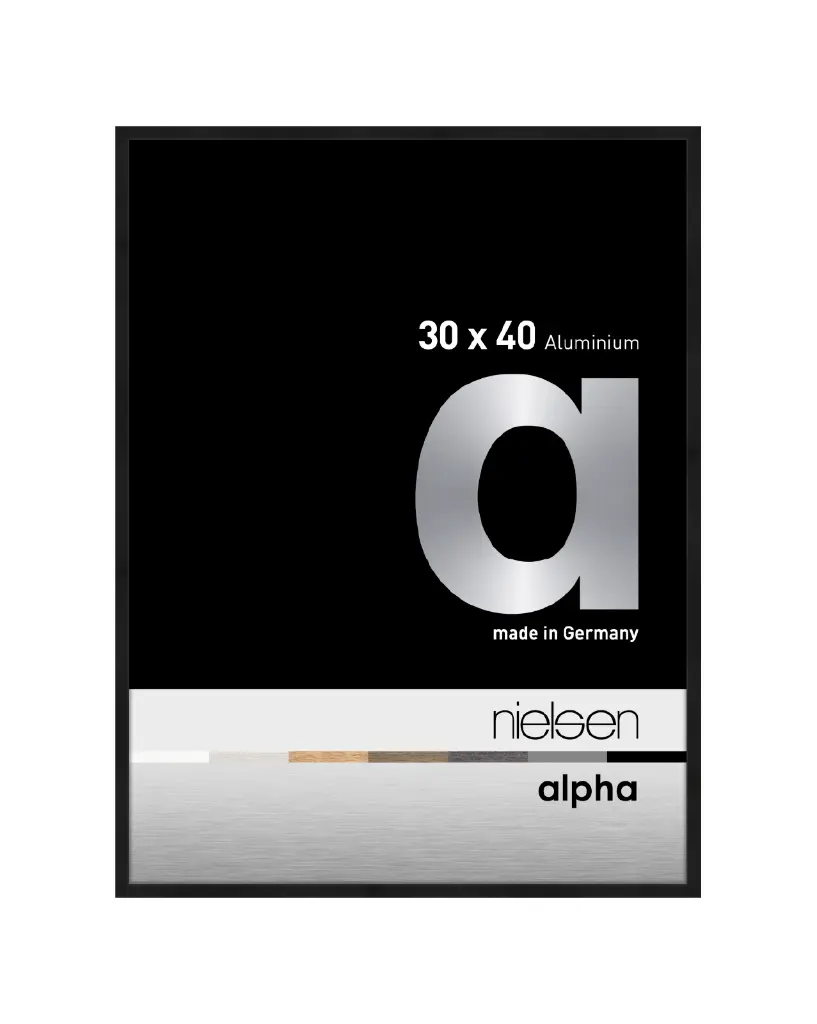 Bilderrahmen Alpha Aluminium Schwarz matt