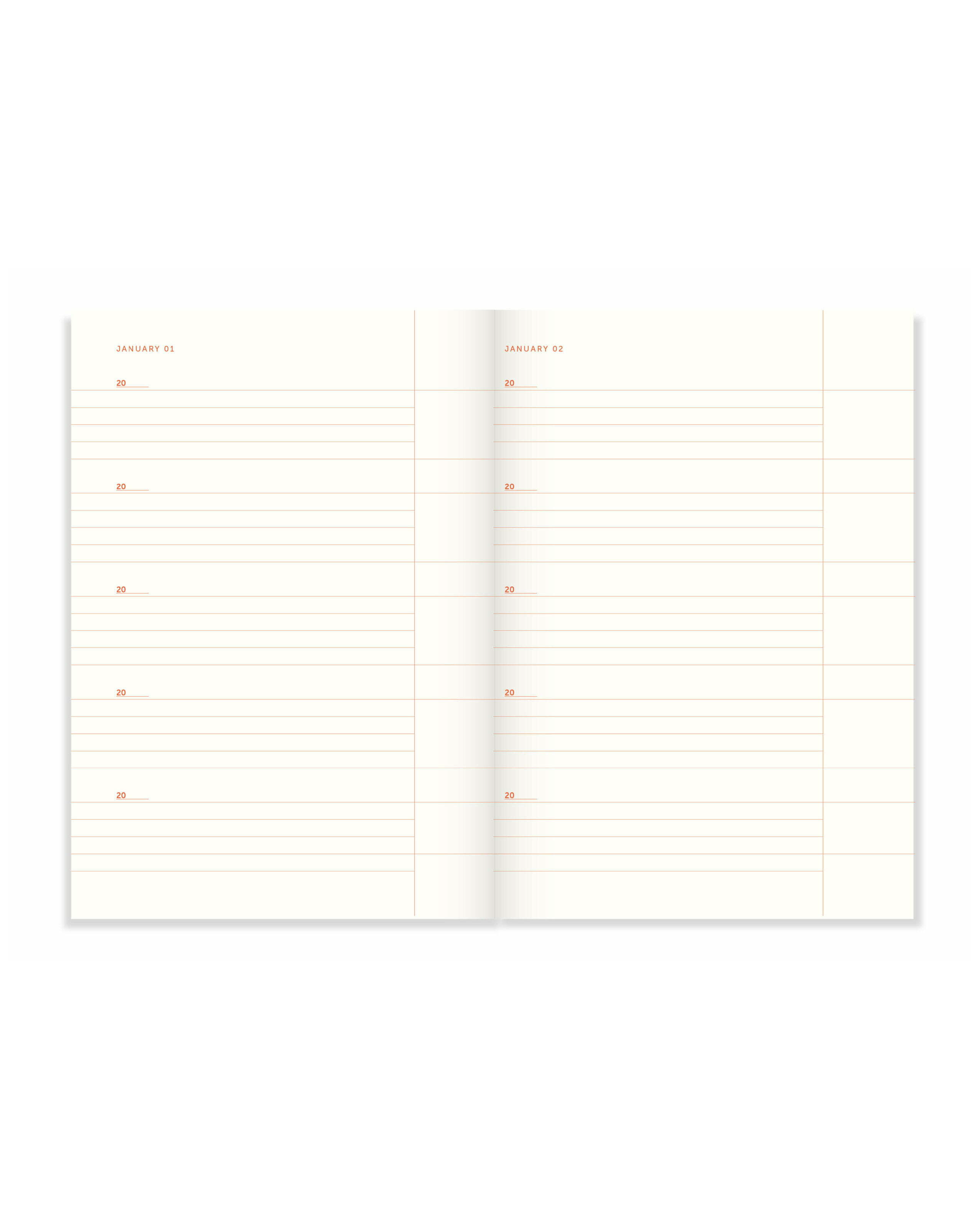 A-Journal One Line a Day Notizbuch blau-gestreift