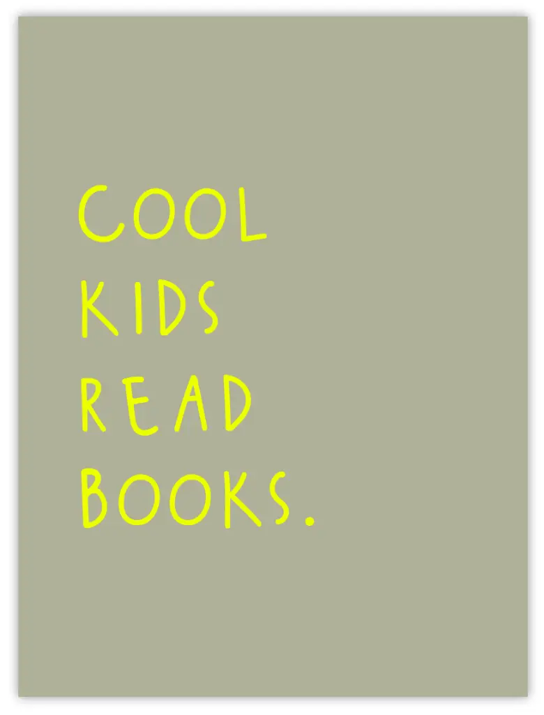 [PPC-00571] Cool Kids Read Books Oliv Neon Poster (30x40cm, Posterpapier)