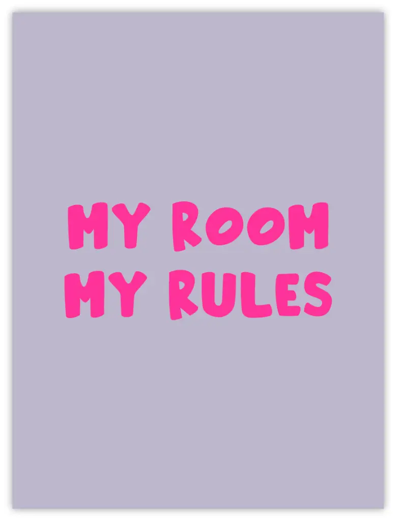 [PPC-00583] My Room My Rules Neon Poster (30 x 40 cm, Posterpapier)