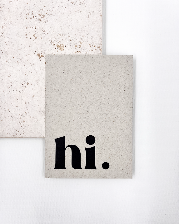 hi. Postkarte Graspapier