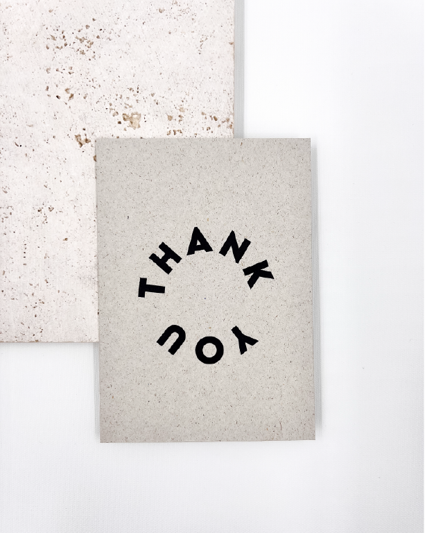 Thank You Postkarte Graskarton