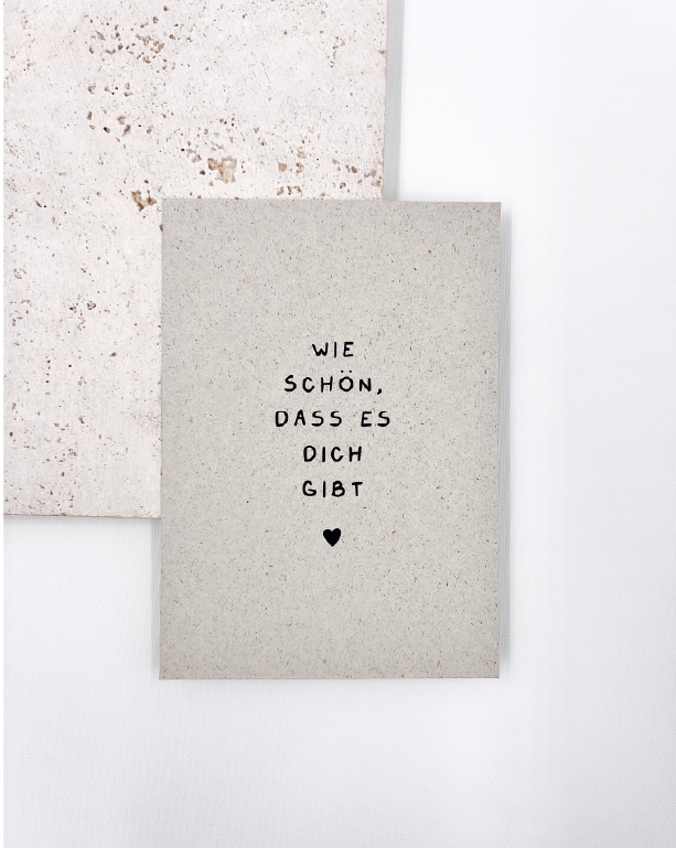 Wie Schön, Dass Es Dich Gibt Postkarte Graskarton