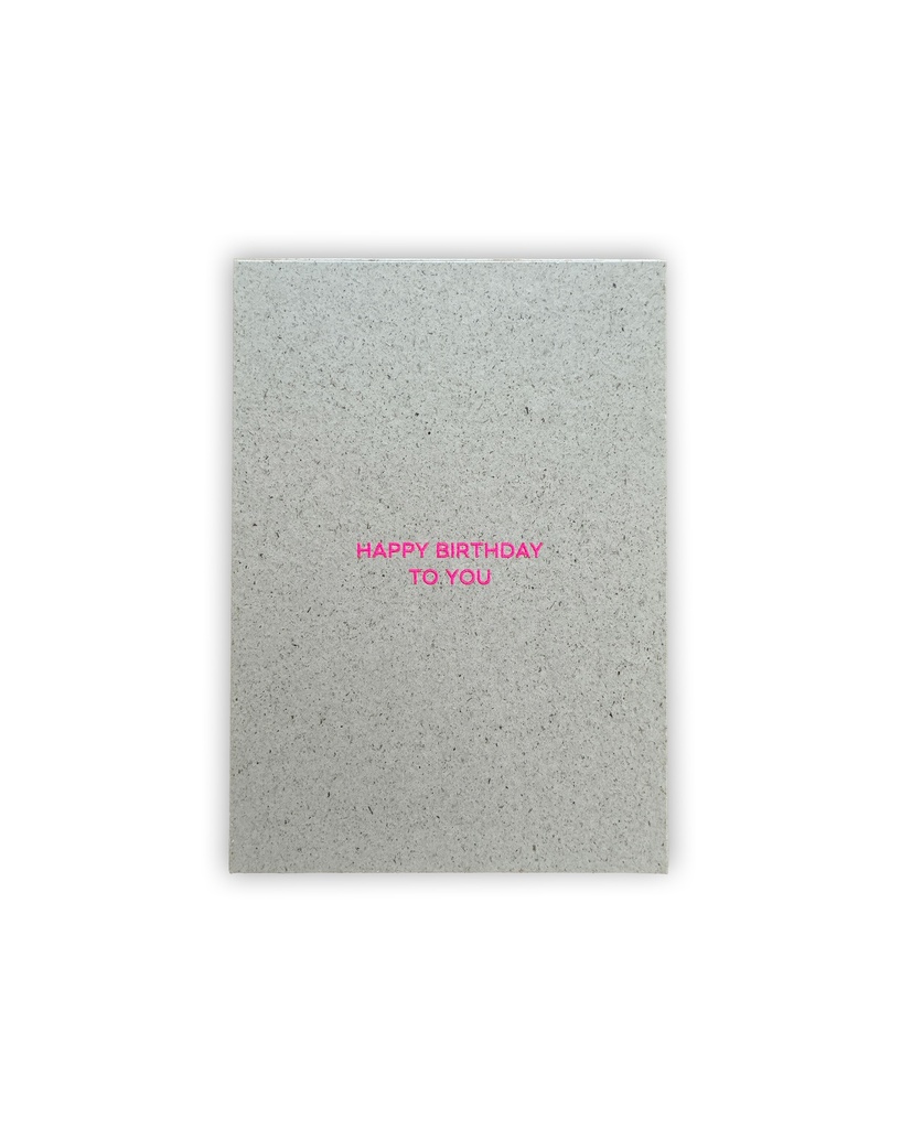 Happy Birthday Neon Postkarte Graskarton