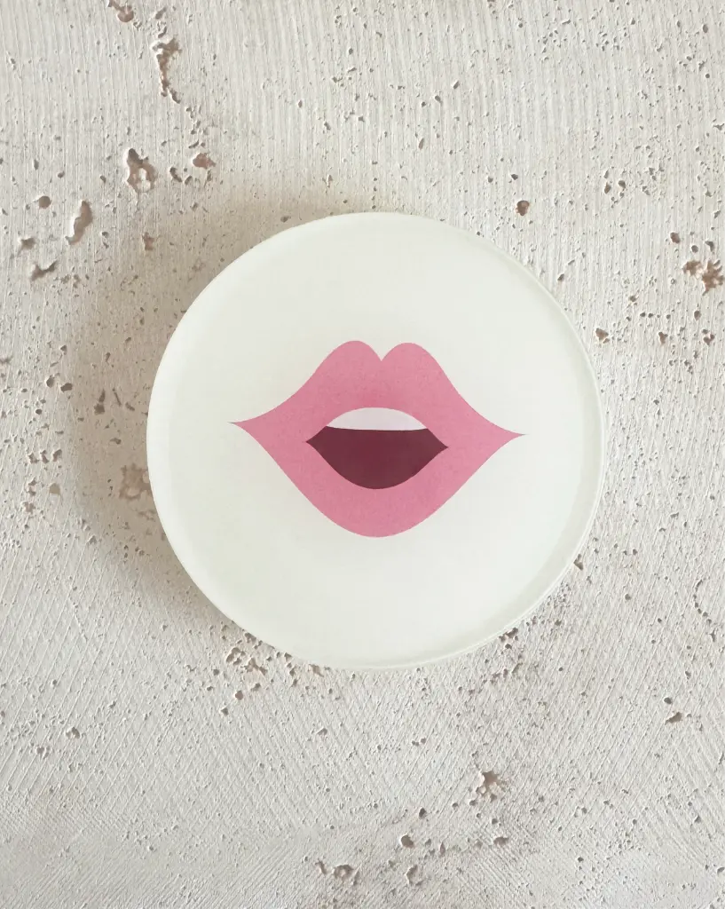 Kussmund Rosa Untersetzer aus Acryl