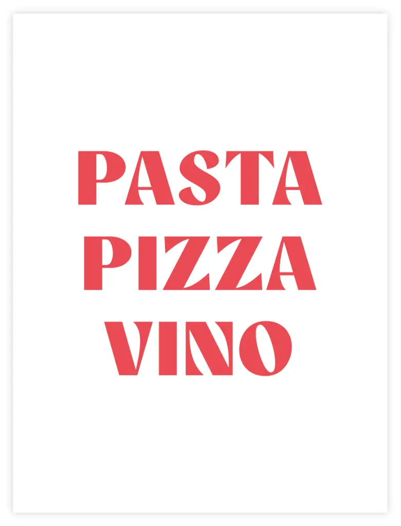 Pizza Pasta Vino Poster