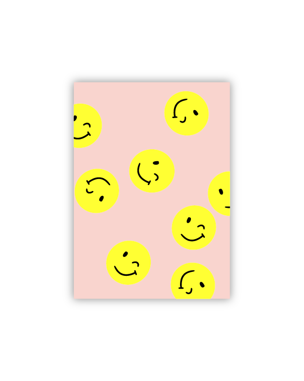 Smiley Neon Postkarte