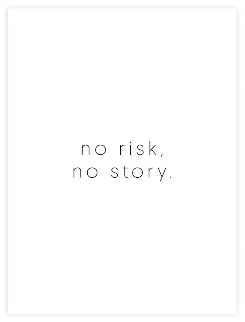 No Risk No Story Poster