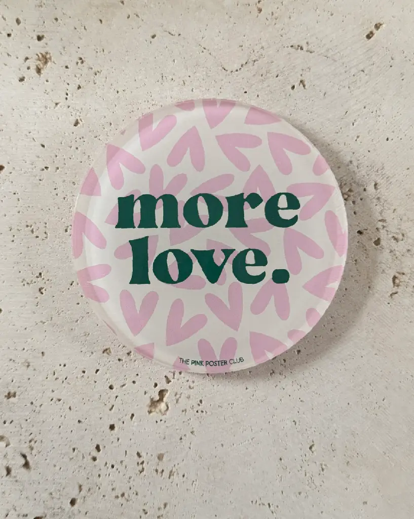 More Love creme-rosa Untersetzer aus Acryl