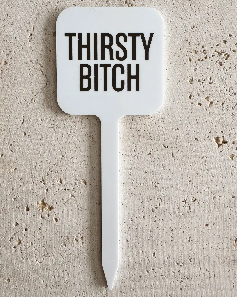 Thirsty Bitch Pflanzenstecker aus Acryl
