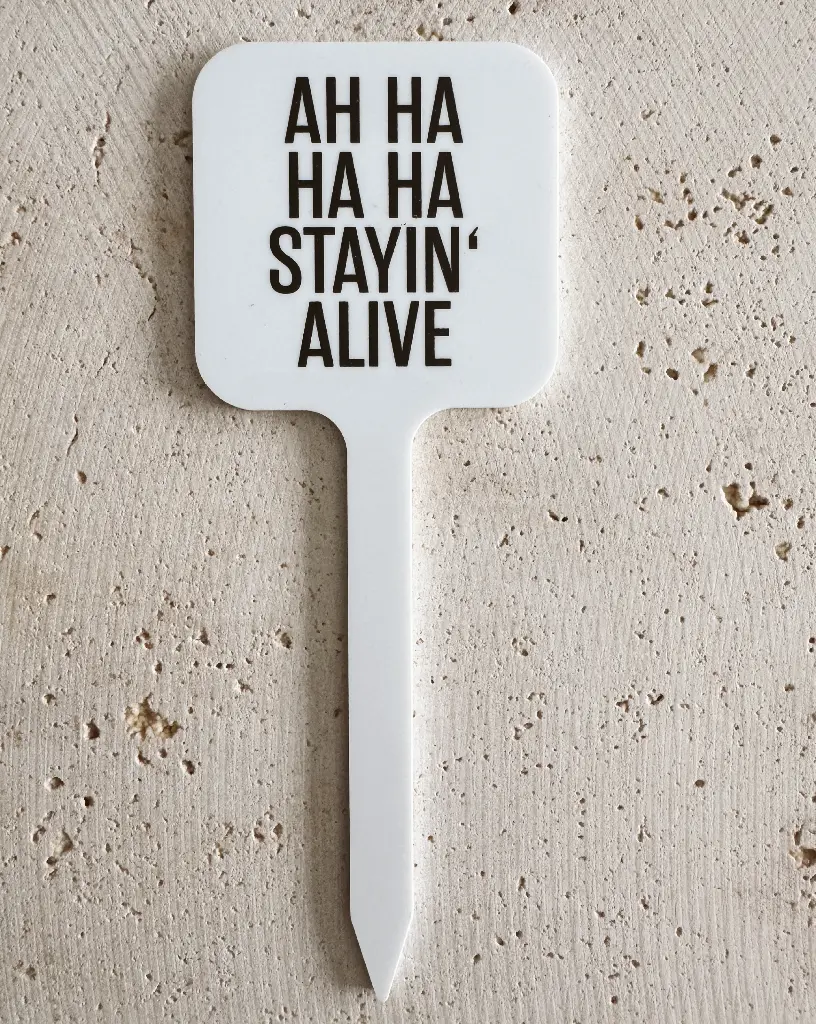 [PPC-01971] Stayin' Alive Pflanzenstecker aus Acryl