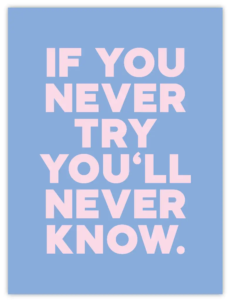 [PPC-02006] If You Never Try Poster (30 x 40 cm, Posterpapier)