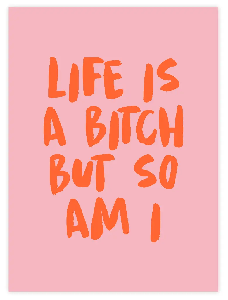 Life Is A Bitch Neon Poster