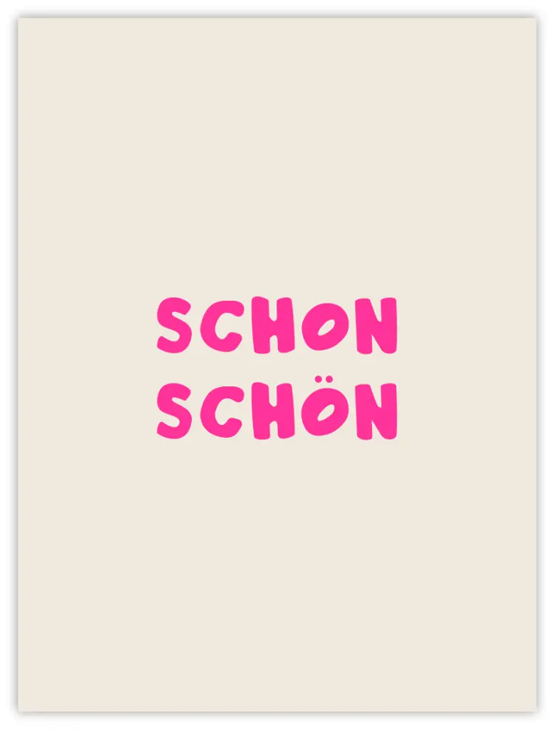 Schon Schön Neon Poster