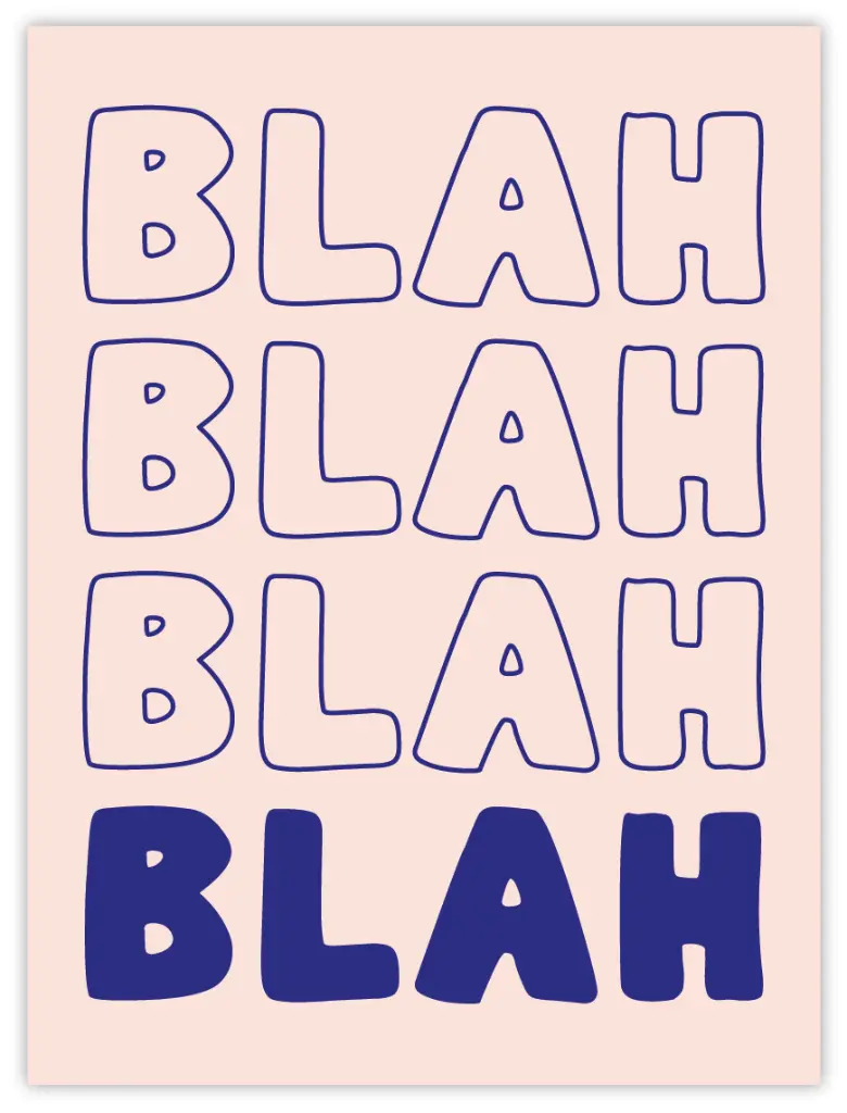 [PPC-00248] Blah Blah Blah Poster (30x40cm, Posterpapier)