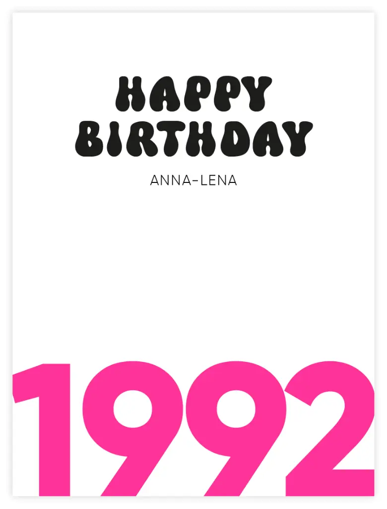 [PPC-00376] Happy Birthday Neonpink Poster (30x40cm, Posterpapier)