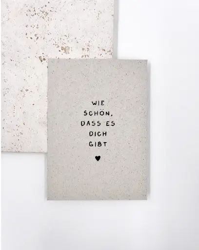 Wie Schön, Dass Es Dich Gibt Postkarte Graskarton