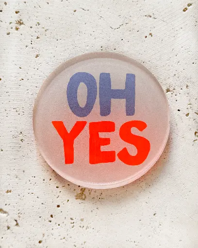 Oh Yes Neon Untersetzer aus Acryl